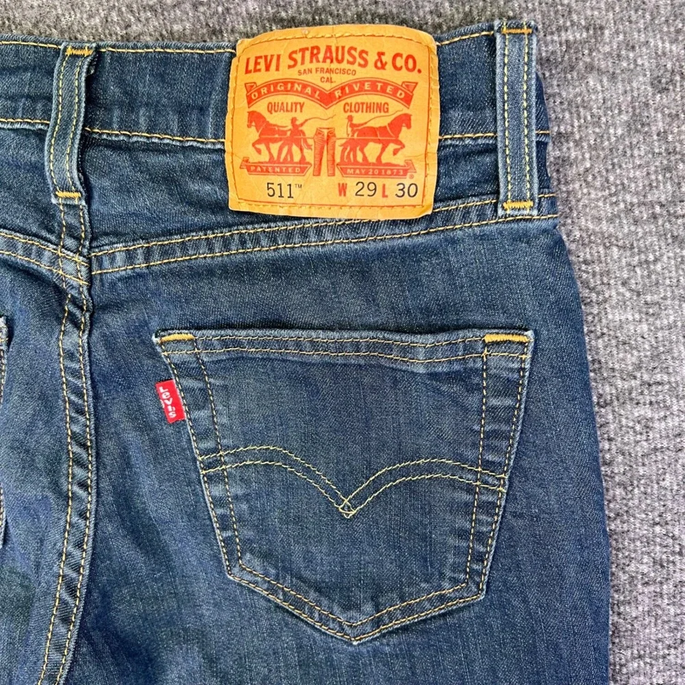 Levis 511 Jeans Men 28x28 Dull Wash Slim Casual Grunge Lightweight Stretch Denim